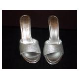 FIona Light up Silver Glitter Slips On Shoes (New)