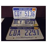 Michigan License Plates Lot of 3