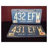 Two Michigan Plates