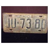 Antique Michigan Playe 1945