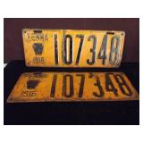 Antique Pennsylvania Plates 1916