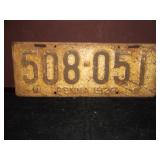 Antique Pennsylvania Plate 1922