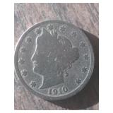 1910 Liberty "v" Nickel Liberty Head