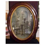 Antique Portrait of a Soldier, Domed Glass