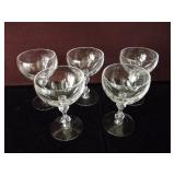 Set of 5 Crystal Liquor Glasses