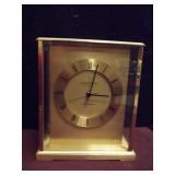 Seth Thomas Quartzmatic Heavy Brass & Glass Clock