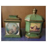Italian Porcelain Canisters Set of 2
