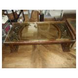 Ornate Rustic Heavy Glass Top  Living Rm