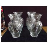 Clear Glass Vases Lot of 4
