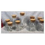 Glass Jars Cork Lids Lot