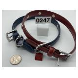 Coach 8848 Leather Dog Collar Lot of 2