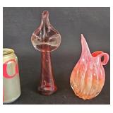 Lefton Pilgrim Glass Art Glass Pitcher Vase