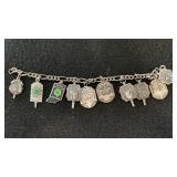 Charm Bracelet 4H Sterling Charms 48.6g i