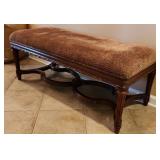 Wood Fabric Bench  48' w  x  19' h x 20' d
