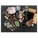 Jewelry Button Pin Lot Hankies Stamps Charm