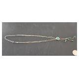 QTO Sterling Liquid Silver Malachite Necklace
