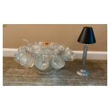 COLONY Glass Punch Bowl Set 12 cups STARLIGHT