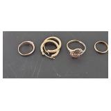 Marked Gold Earrings Rings 2.8g