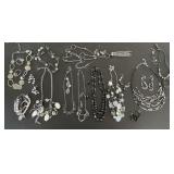 Costume Jewelry Necklace Black Silver