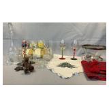 Christmas Linens Clear Glass Lot