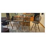 Oak Swivel Bar Stools (5)w/20 H49.5 D20