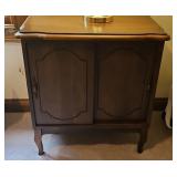 Walnut Cabinet w/Sliding Doors W26 H28 D16
