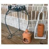 Plant Stand Clay Candle Vase Lot