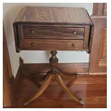 Duncan Phyfe Style Two-Drawer Drop Leaf Card