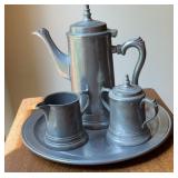 Leonard Pewter Coffee Creamer and Sugar