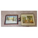 Erin Kay Nesbit Framed Watercolor Paintings Fall