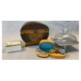 Trinket Box Lot Franciscan Glass
