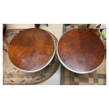Pair of Round End Tables 24 diameter x 24H