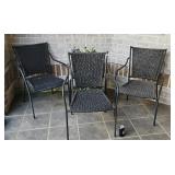 Metal Patio Porch Chairs w/Woven Seats Backs