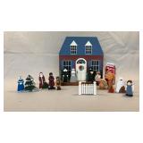 Wooden People and Cottage