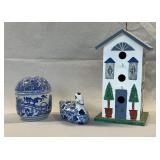 Decorative Bird House and Duck Figurine