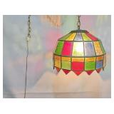 Stain Glass Hanging Light 14 D x 11 H