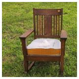 Oak Mission Arts Crafts Style Rocking Chair