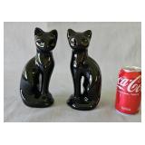 MCM Ceramic Black Cat Figurine Statue (Pair)