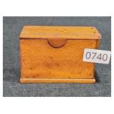 Vintage Wooden Card Box Holder 4.5" w x 3" h x