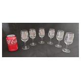 Vintage Libby Silver Leaf Wine Glass Set of 6