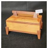 Art Deco Walnut Cherry Jewelry Box 8.5 x 5.5 x 6