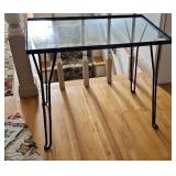 Table Metal Frame Glass Top 14 x 16 x 21