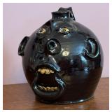 Ugly Jug Face Bottle Signed Roger Corn Banks