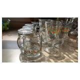 VTG Libbey Christmas Holly Ribbons Garland Cups