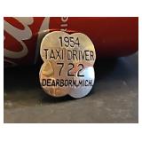 1954 DEARBORN, MICHIGAN Taxi Driver Pin Badge