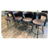 Swivel Bar stool Lot of 4 (1 needs TLC) Black