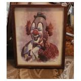Framed Glass Art Clown