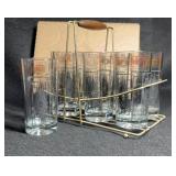 Vintage Atomic Starburst Barware Glasses