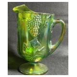 INDIANA GLASS Carnival Glass Harvest Grape Green