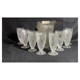 VTG Jeanette Glass Iris & Herringbone 9ï¿½ Pitcher